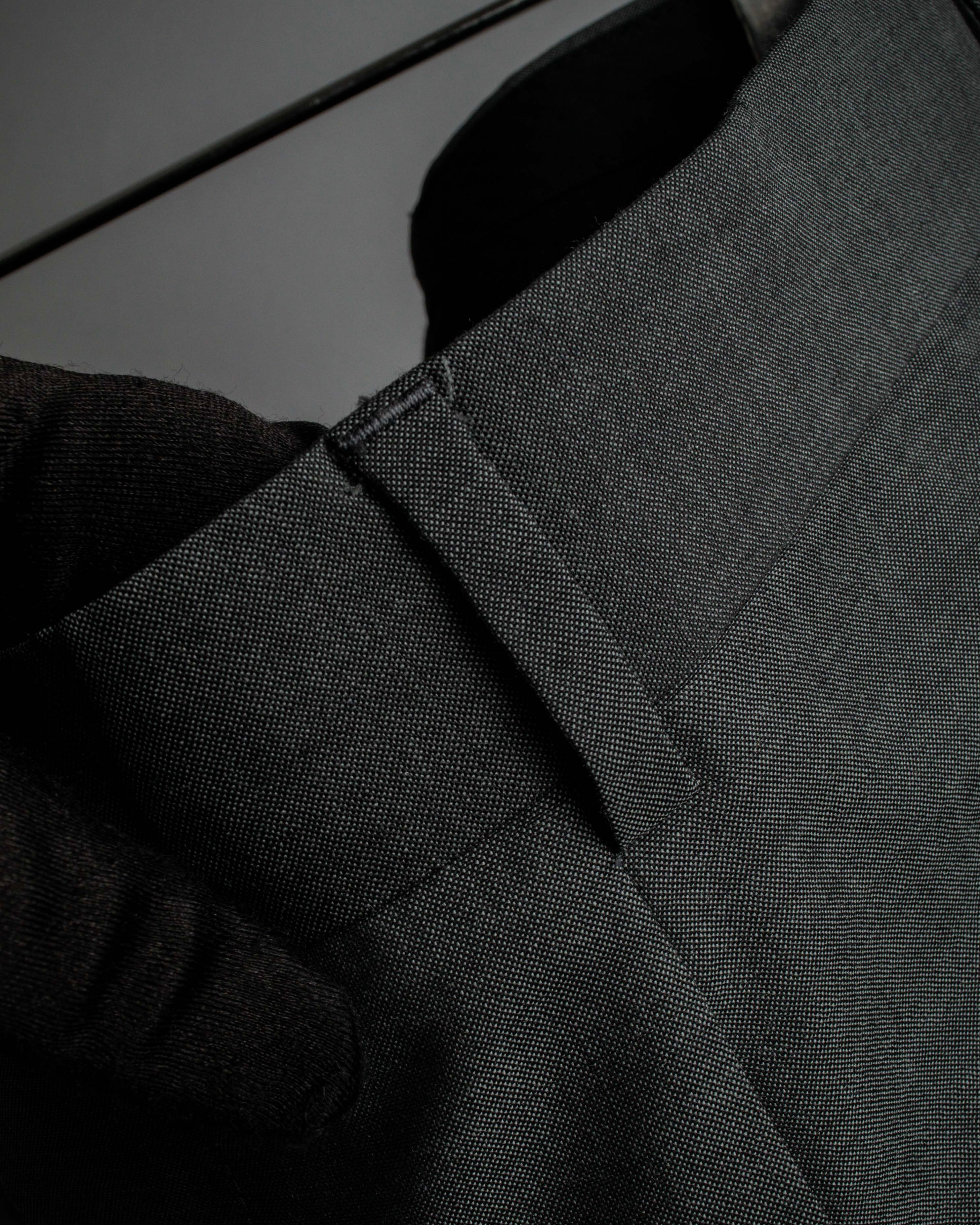 "HUGO BOSS" Fine-gauge wool khaki gray set up