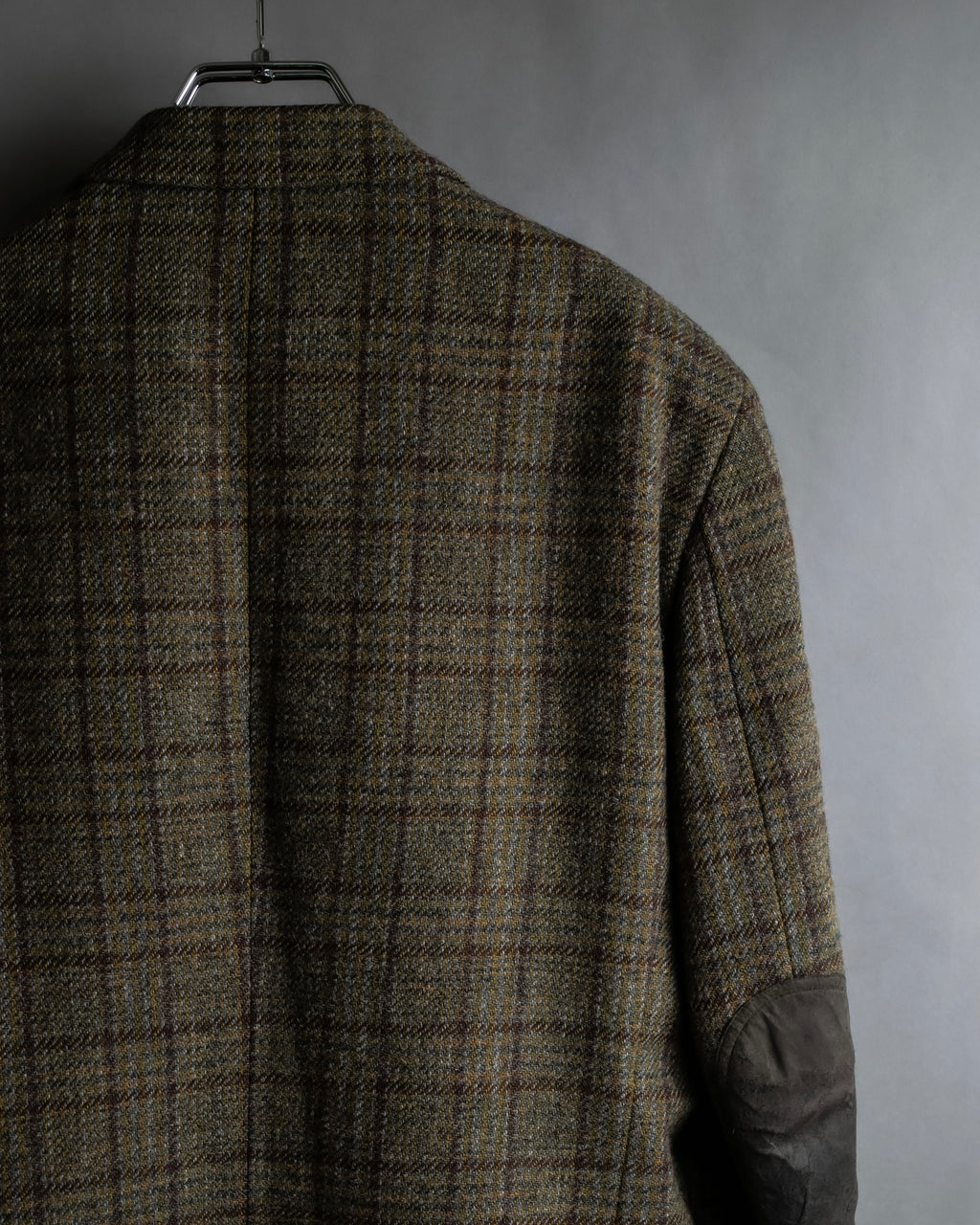 "BURBERRYS" Elbow patch design gun club check tweed jacket
