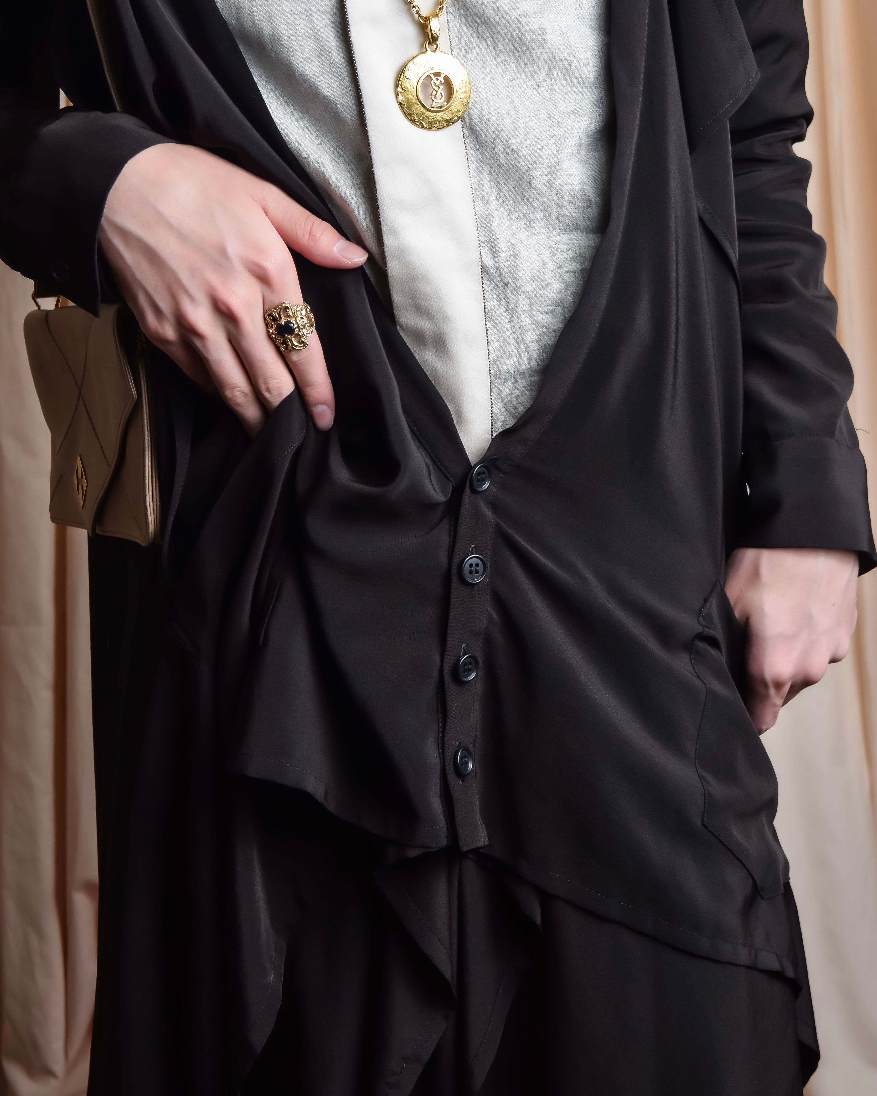 "LIMI feu" Draped asymmetric layered rayon dress