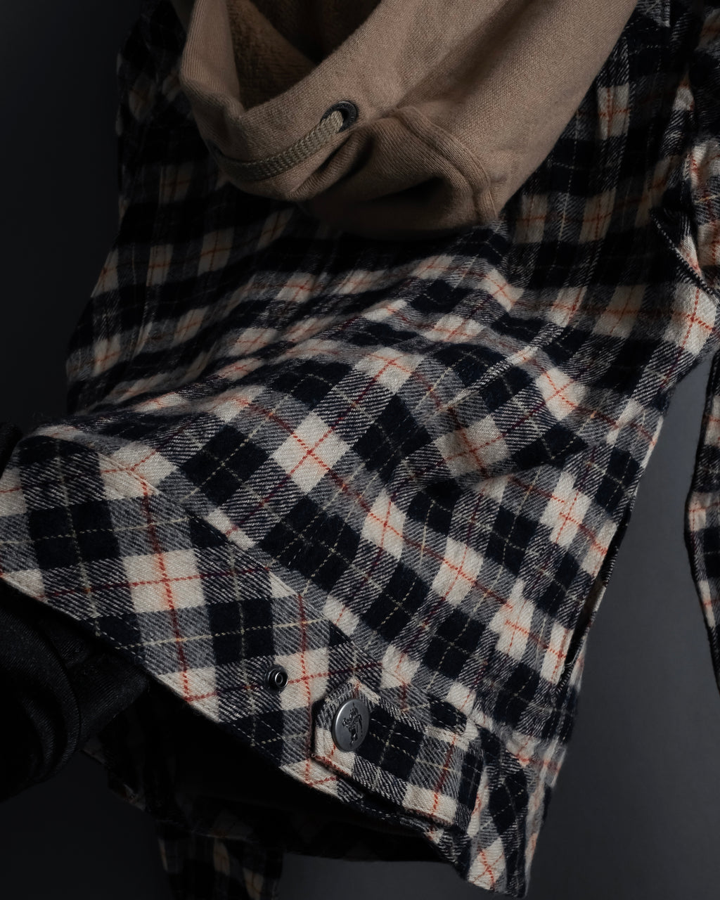 "BURBERRY Blue Label" Layered docking design hooded zip jacket