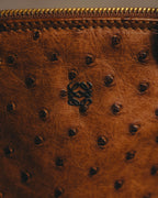 "LOEWE" 80's-90's Classic ostrich leather top handle handbag