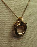 “Ferragamo” 90’s-00’s Interlocking ring pendant necklace