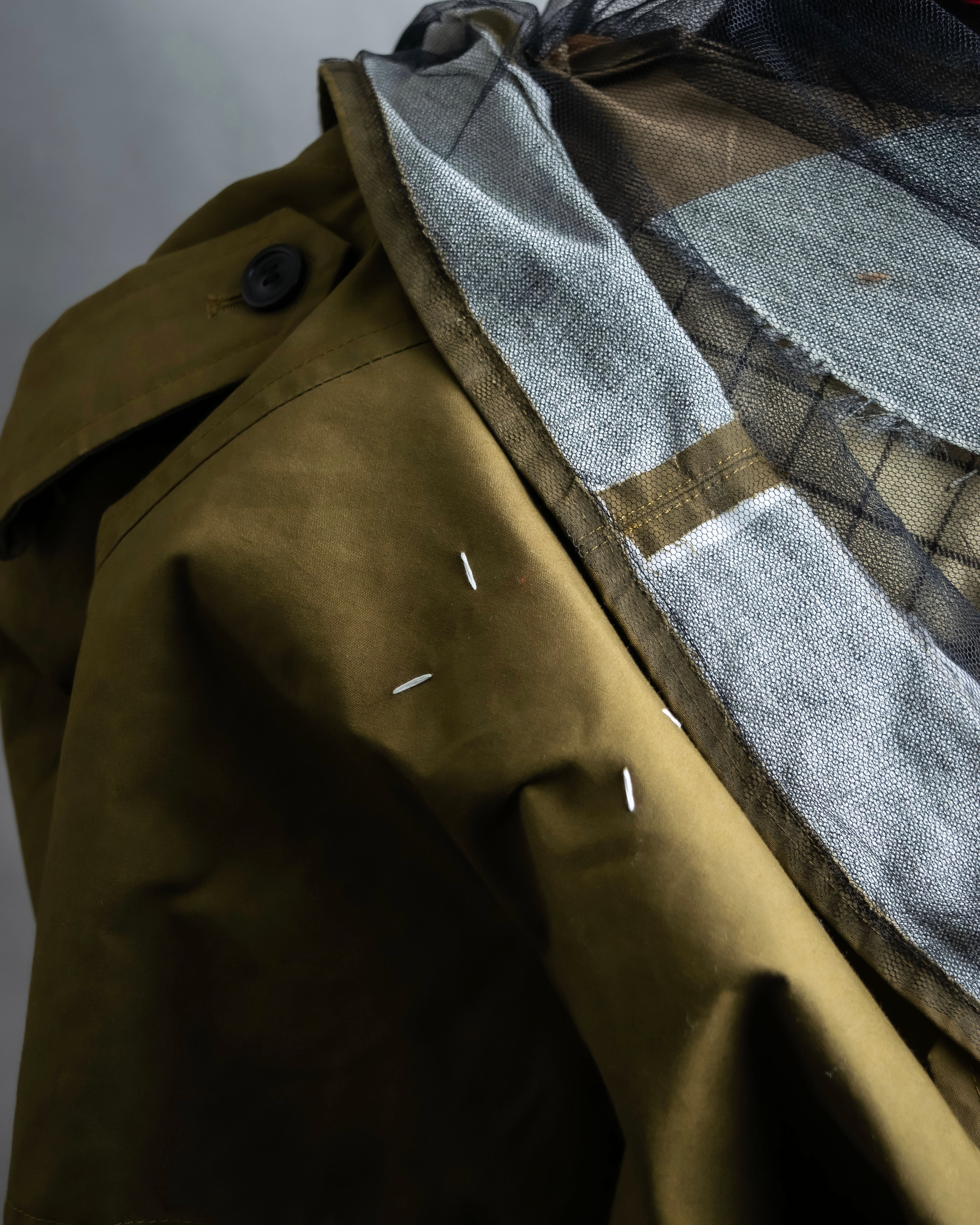 "MAISON MARGIELA" 20AW reconstructed tulle docking trench coat