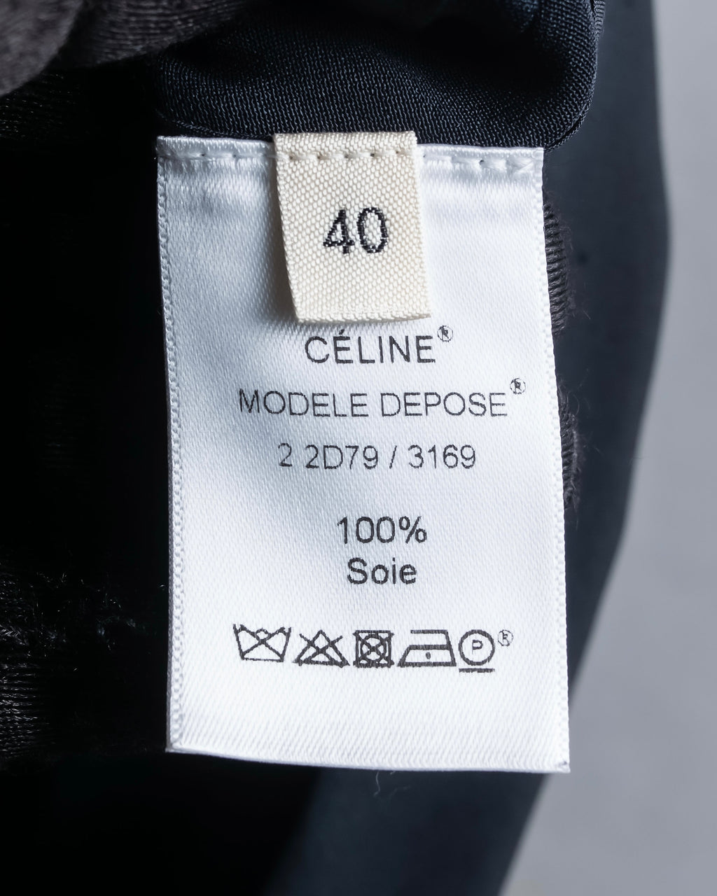 "CELINE" Gathered design mid-length silk skirt