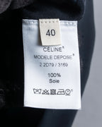 "CELINE" Gathered design mid-length silk skirt
