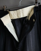 "Vintage subtle gloss striped wide slacks"