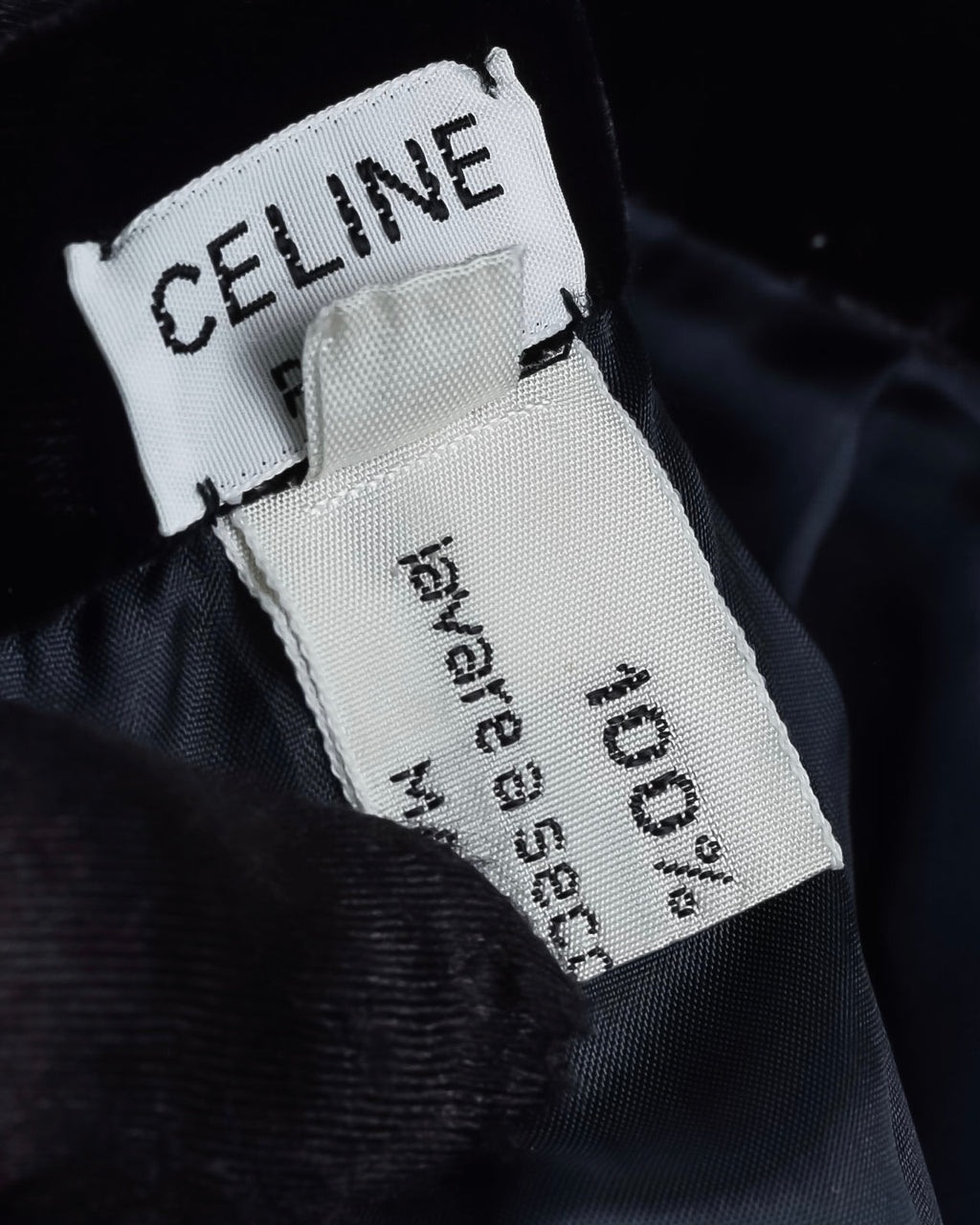 "CELINE" Pleated satin hem velvet flare skirt