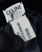 "CELINE" Pleated satin hem velvet flare skirt