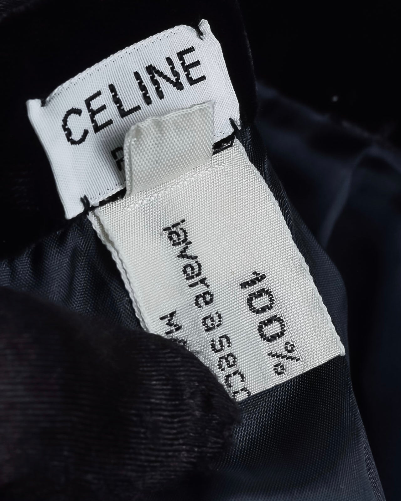 "CELINE" Pleated satin hem velvet flare skirt