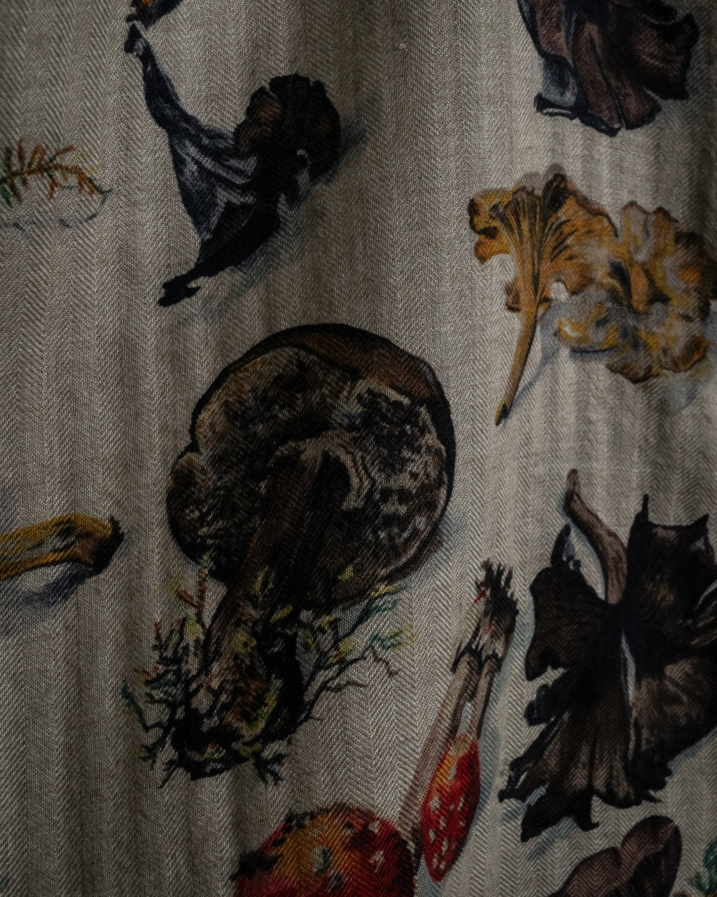 "HERMES" 80's Carré 90 Les Champignons II silk scarf