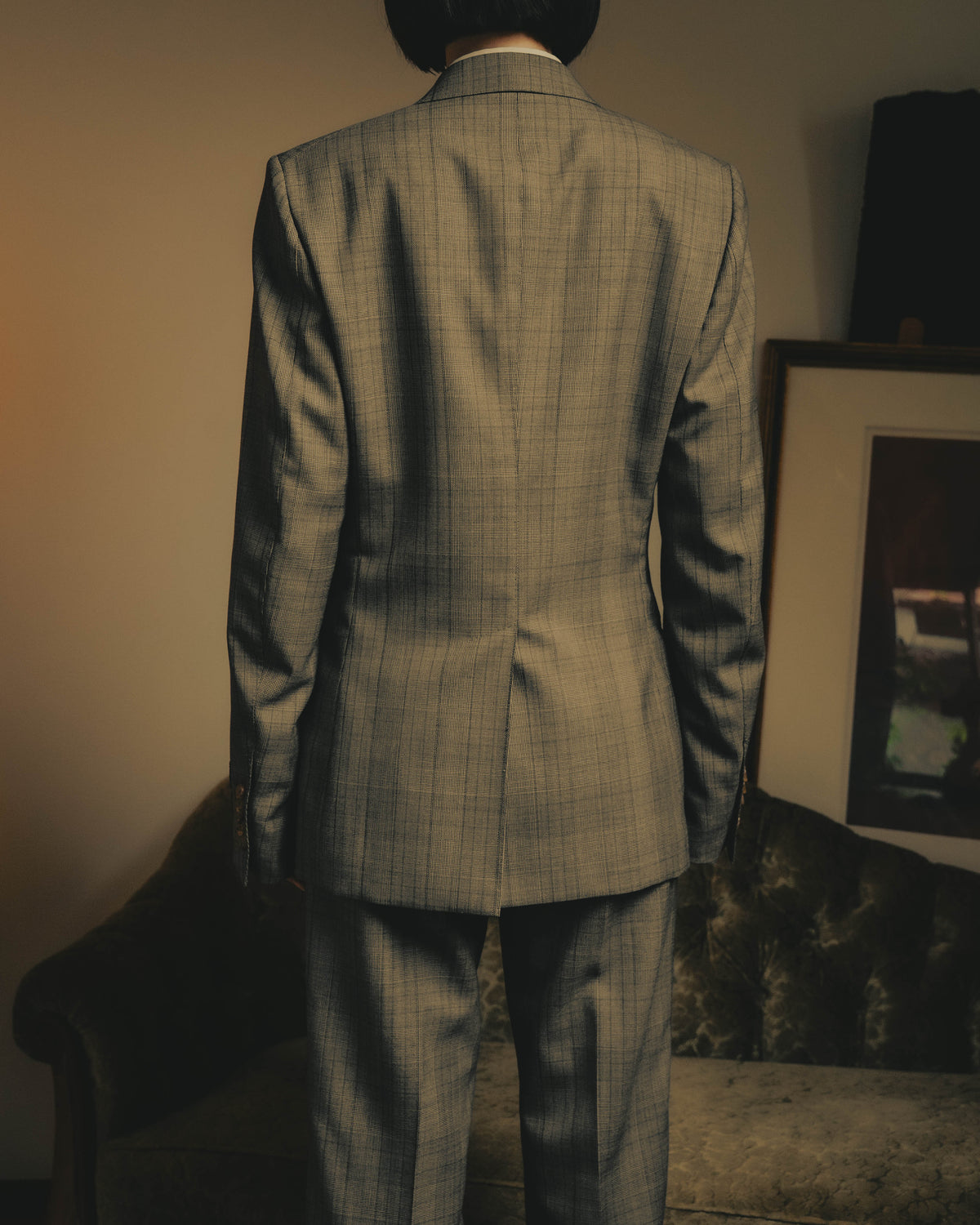 -SPECIAL- “GUCCI” 2019-2021 Glen check double-breasted wool suit
