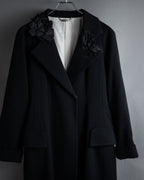 “KEITA MARUYAMA” Floral appliqué one-button chelsea coat