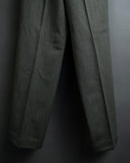 "YVES SAINT LAURENT" Deep pleat tapered wool slacks