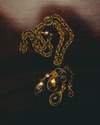 -SPECIAL - “CHANEL” 70’s-80’s Gripoix glass cabochon charm sautoir necklace