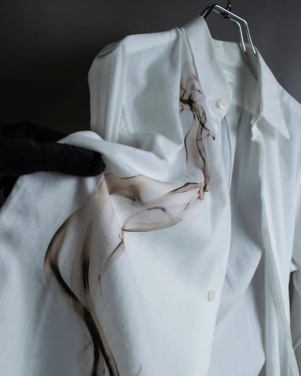 "Alexandar McQueen" Smoke art print cotton oversized shirt