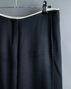 “CHANEL” Designed hem silk flare pants