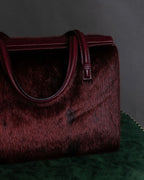 "LOEWE" Seal fur leather hand bag