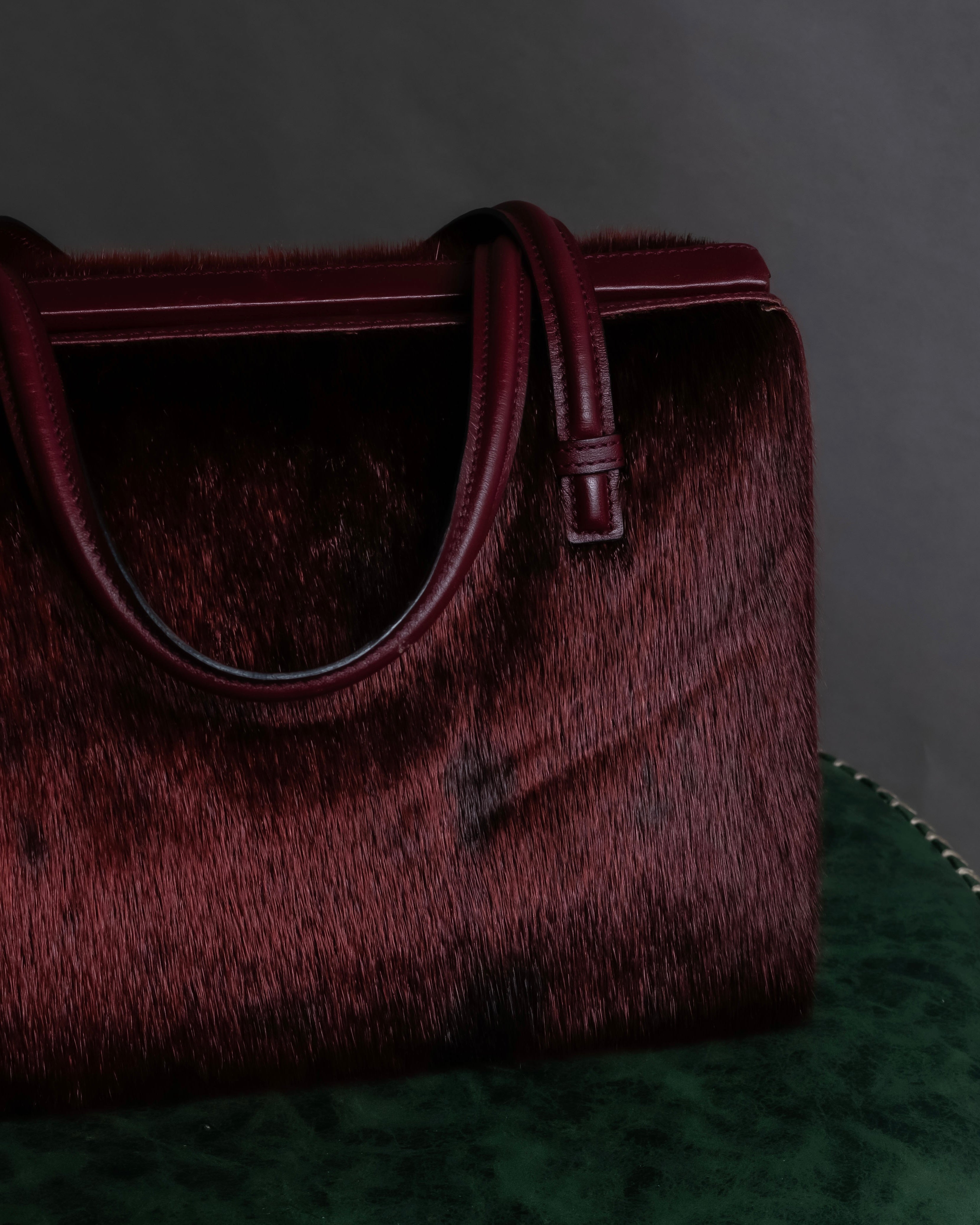 "LOEWE" Seal fur leather hand bag