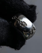 "BVLGARI" Save the Children series logo engraved silver ring