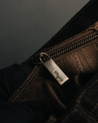-SPECIAL- “Salvatore Ferragamo” 00’s-10’s Leather scale appliqué gancini shoulder bag