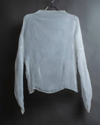 "ISSEY MIYAKE" High neck pleated sheer pullover