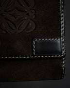 "LOEWE" 90’s-00’s suede anagram compact wallet