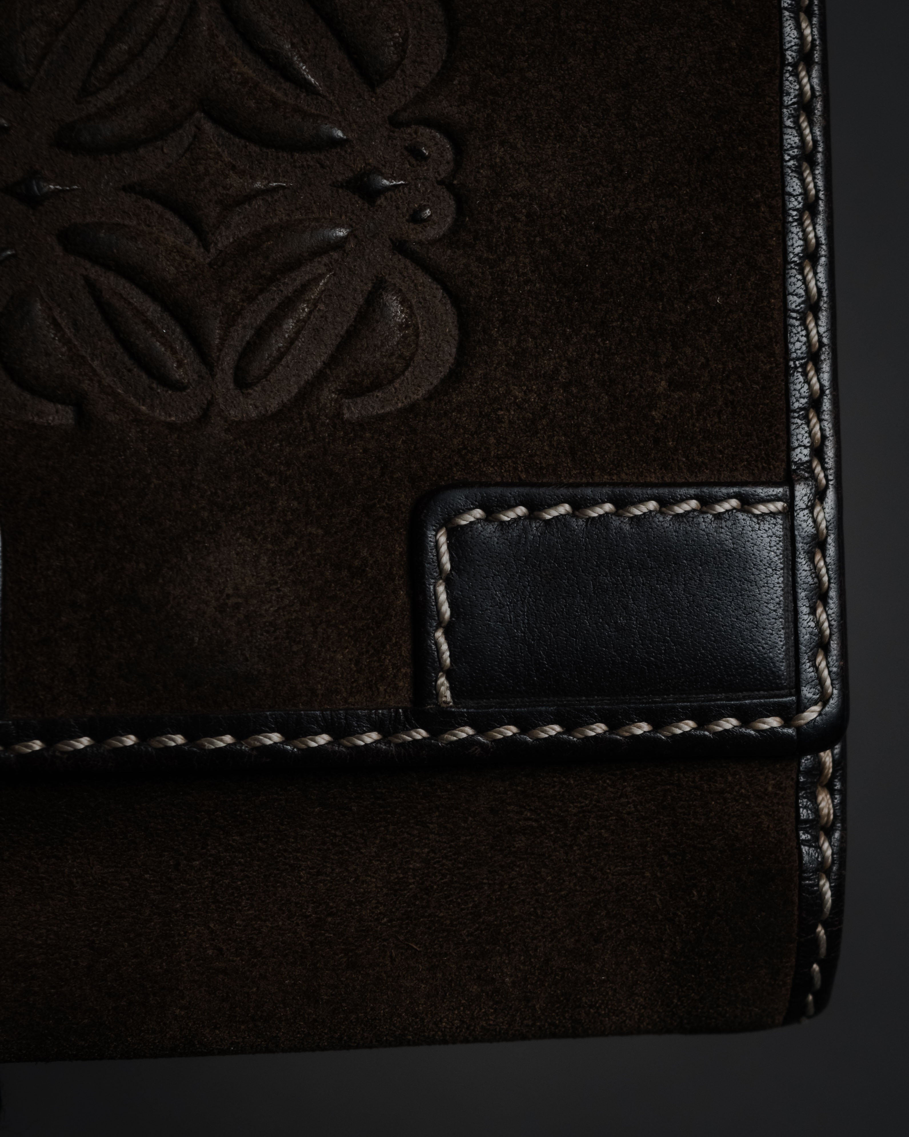 "LOEWE" 90’s-00’s suede anagram compact wallet