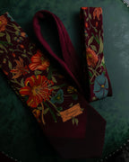 "GUCCI" Flower motif vintage logo design silk neck tie