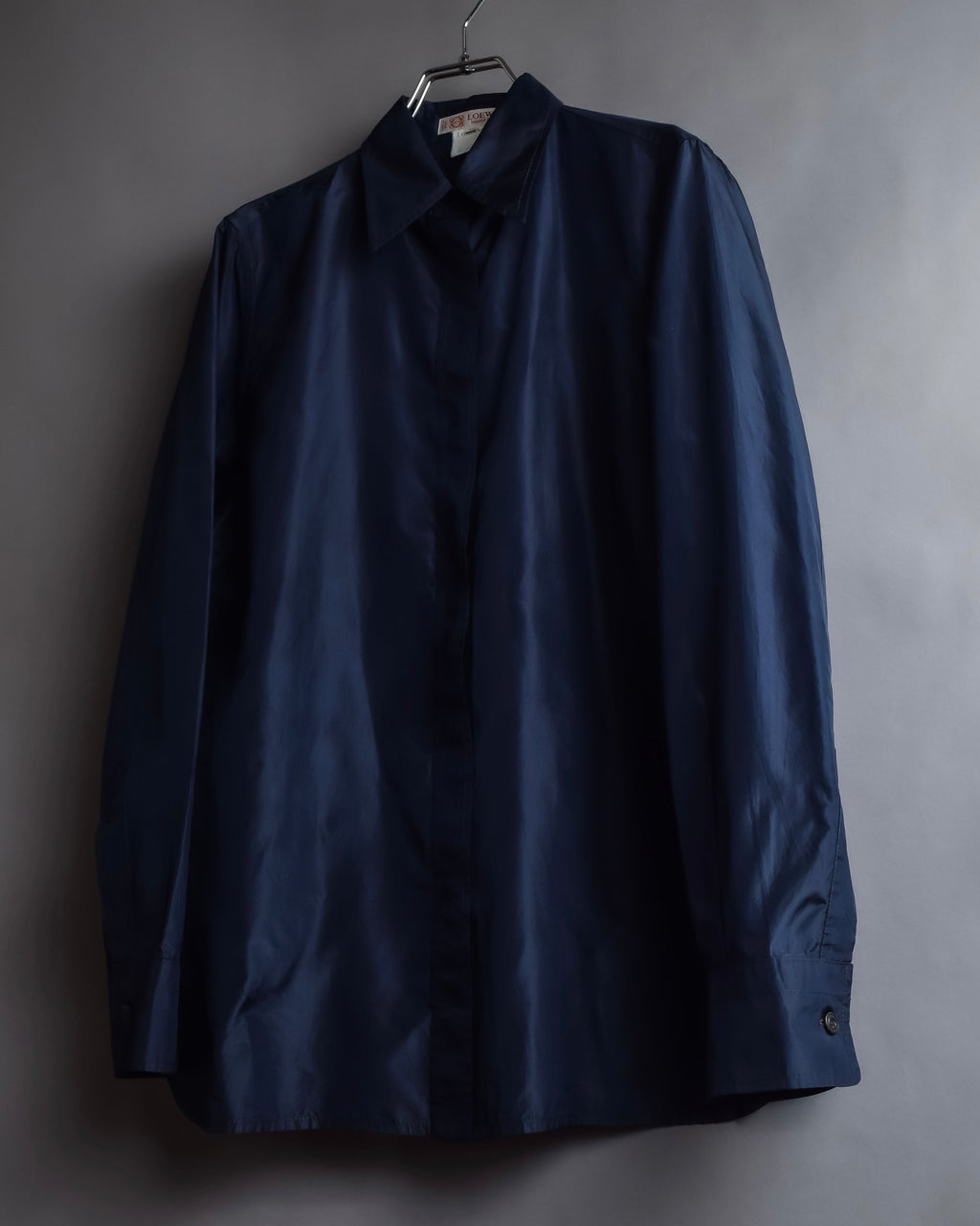 "LOEWE" 90's-00's Fly front silk shirt