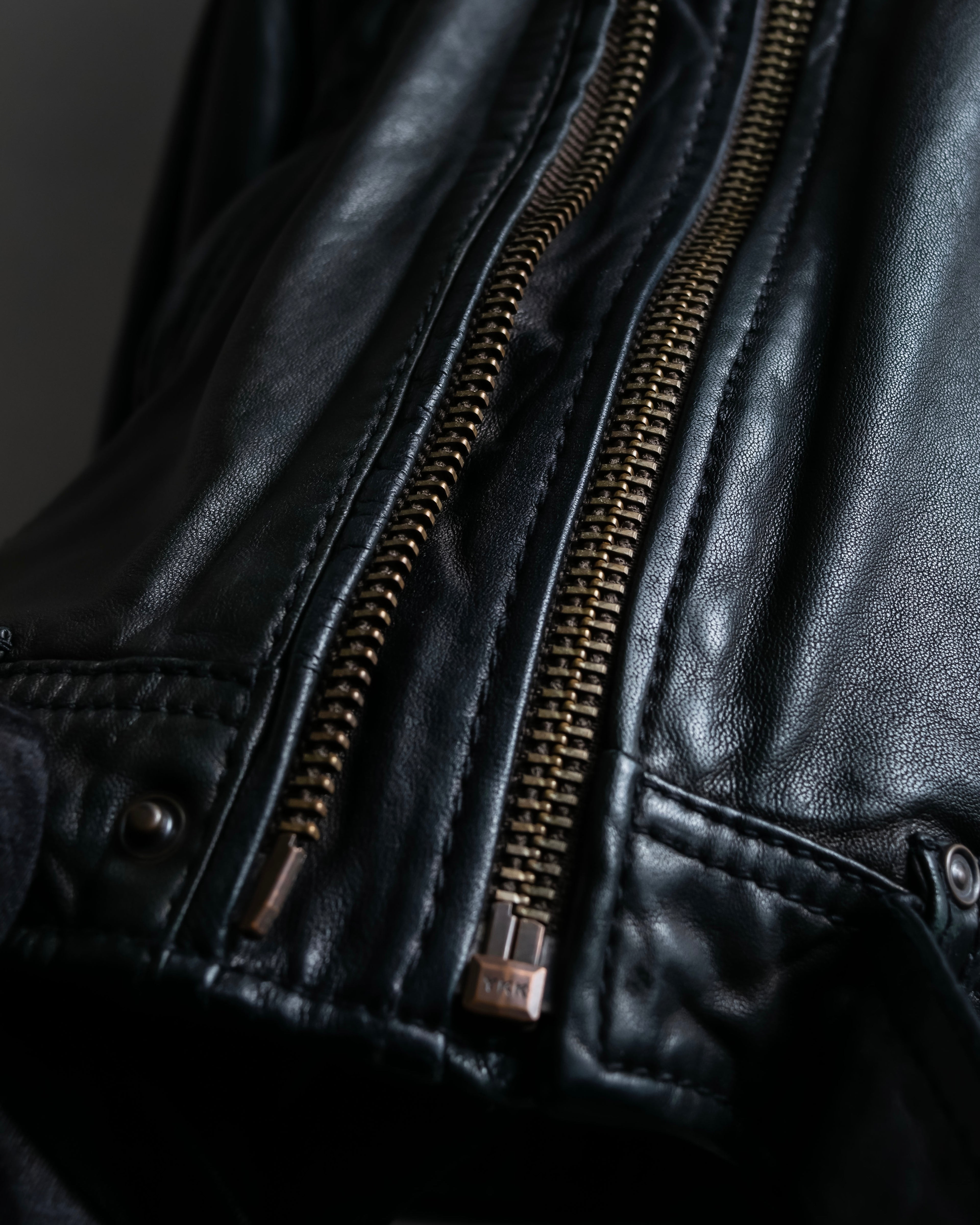 "DIESEL" Oversized stand collar lamb leather jacket