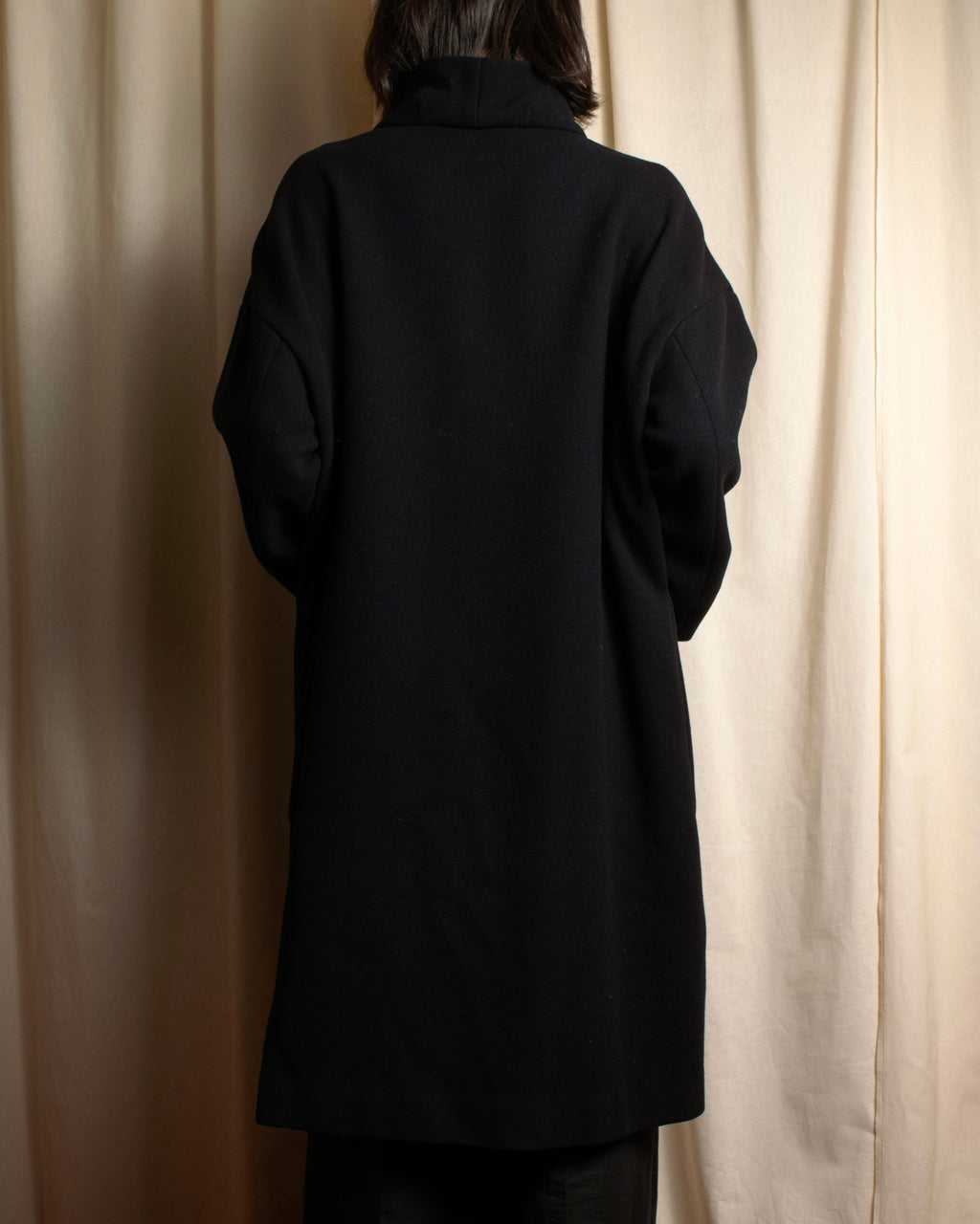 "ISSEY MIYAKE PLANTATION" Minimalist design A-line stand collar coat