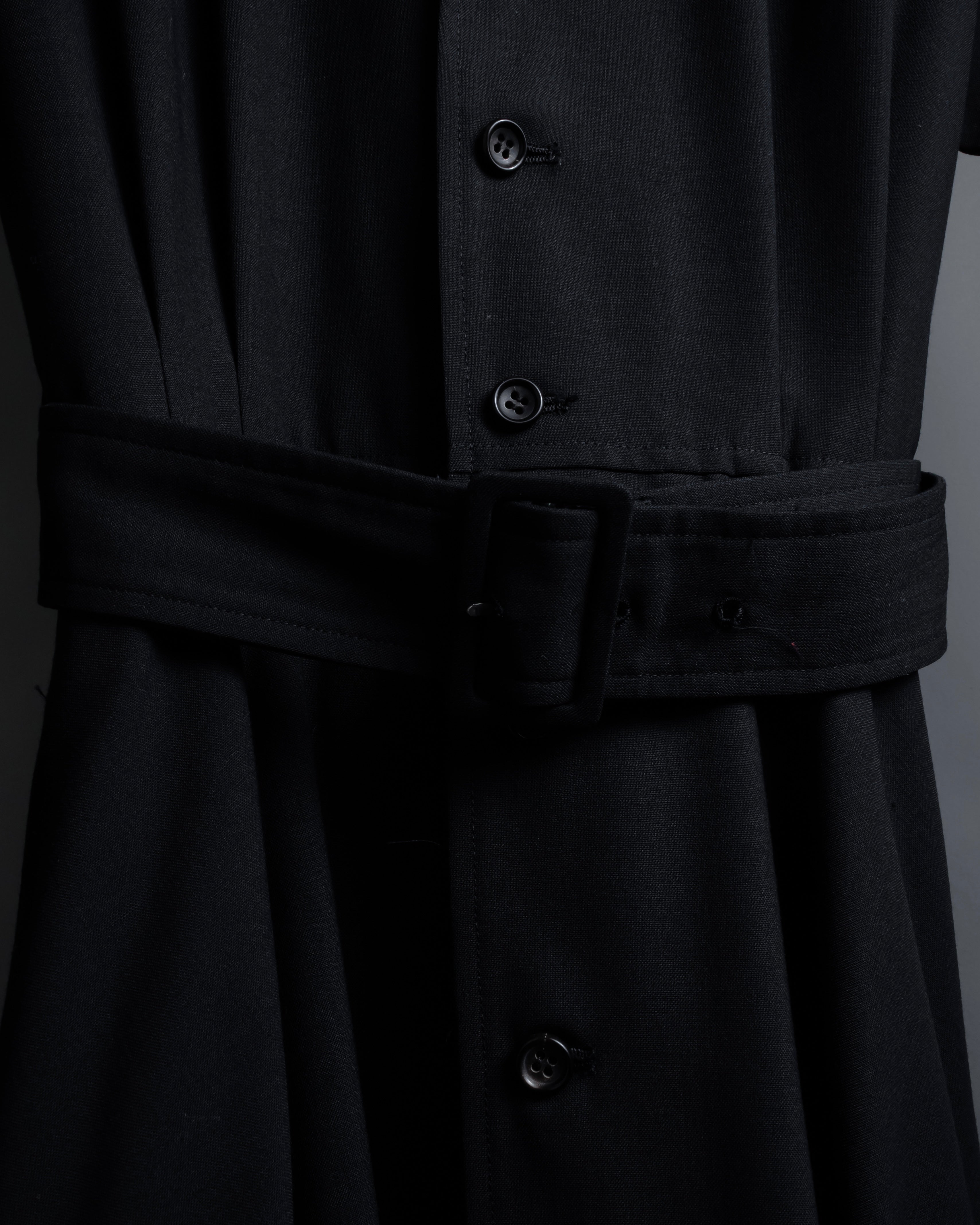 "tricot COMME des GARCONS" 90's Tailored collar belted long dress