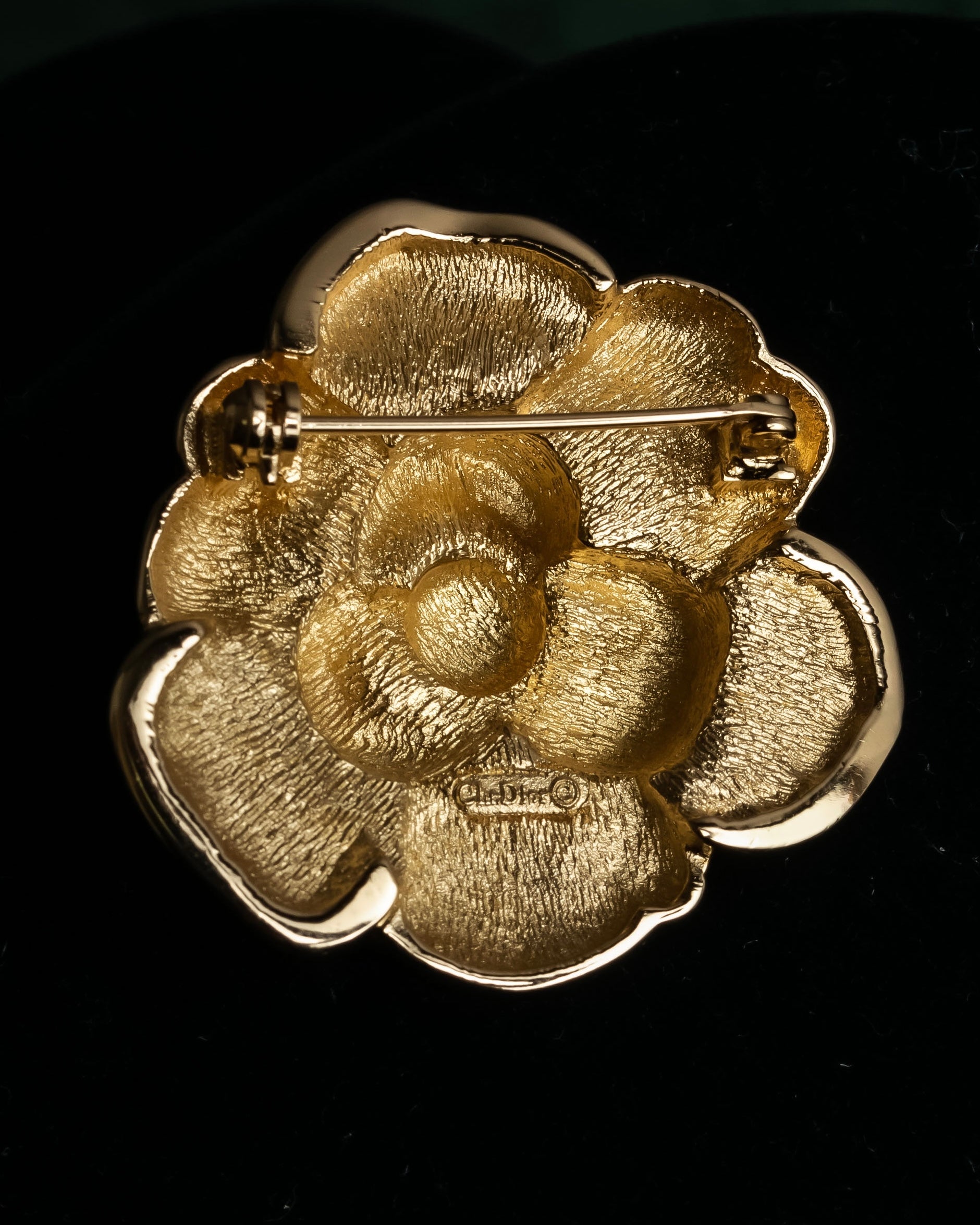 "Christian Dior" Flower motif gold brooch