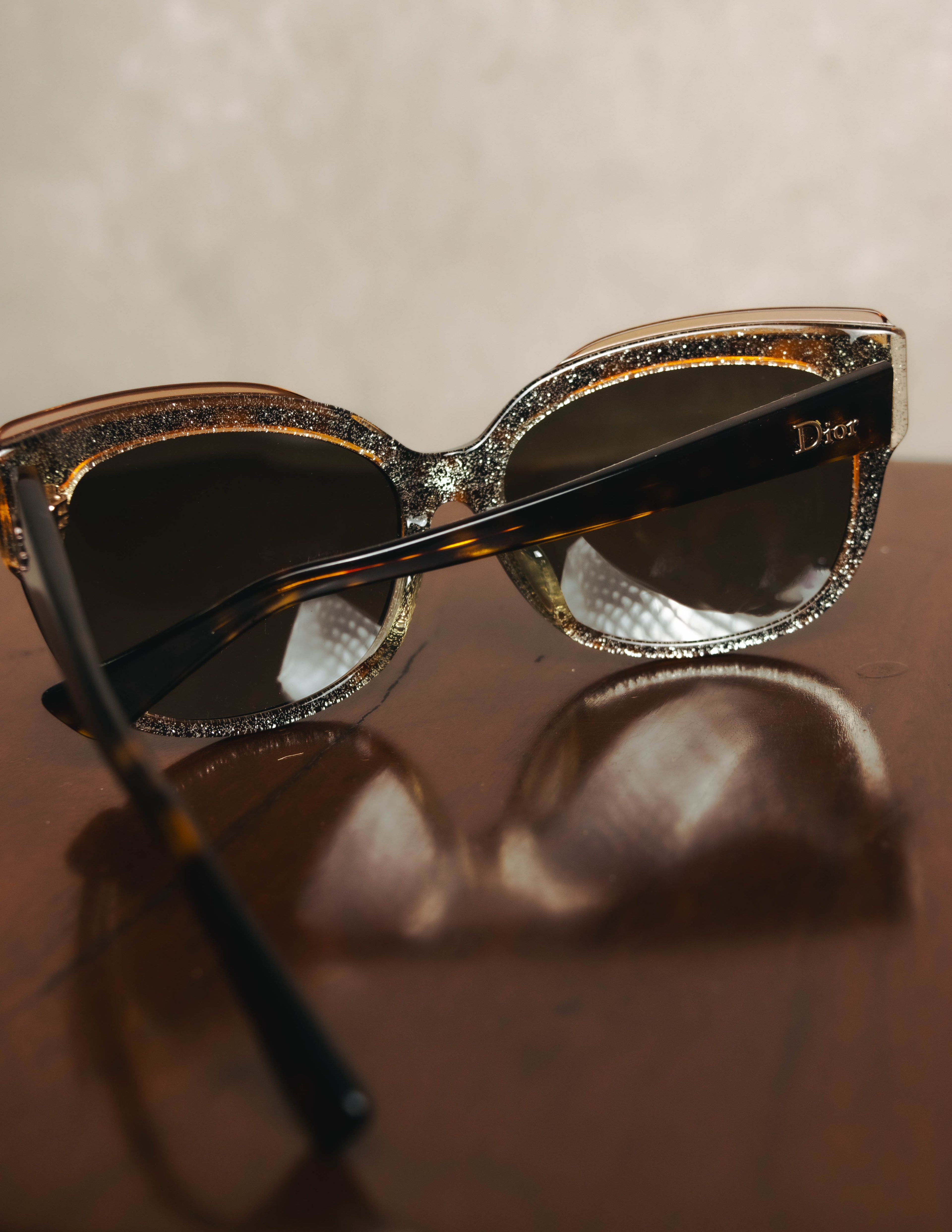 "Christian Dior" 2010's Glittered tortoiseshell sunglasses