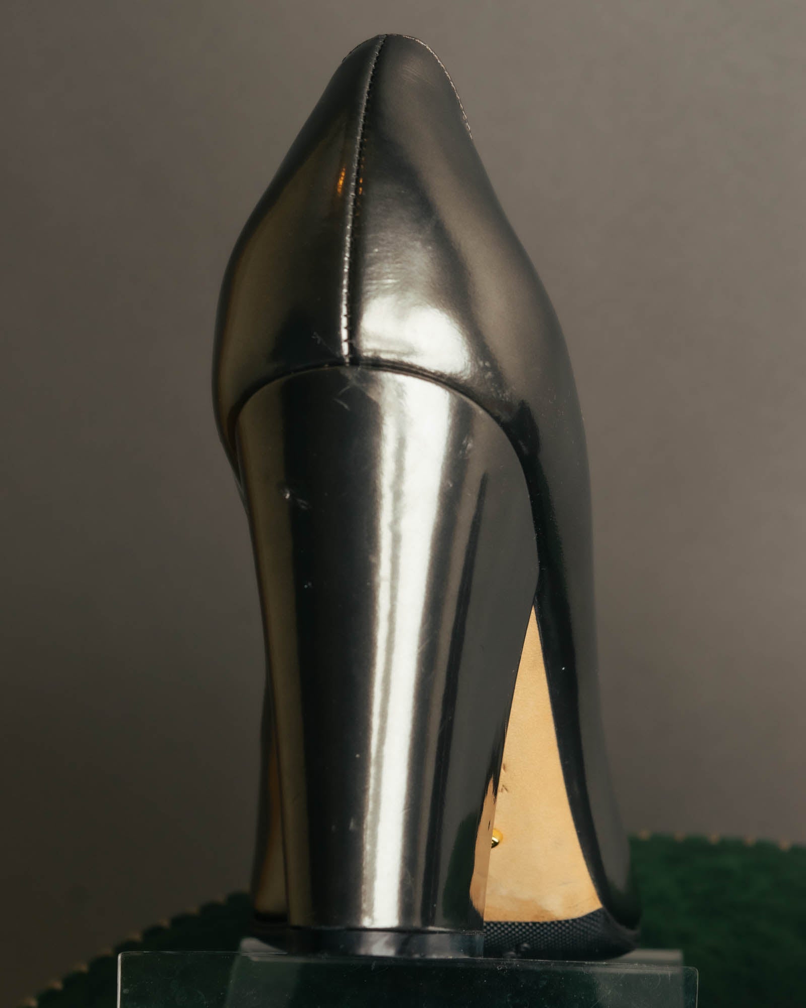 "Sergio Rossi" 00's-10's Glossy black leather high heel pumps