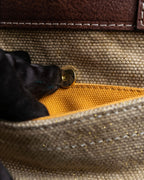 "ADMJ" Leather &amp; canvas combination 2way shoulder bag