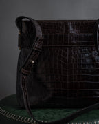 "Salvatore Ferragamo" 90’s crocodile embossed vara shoulder bag