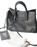 BALENCIAGA/ “Papier A6 ” Zip Around 2 Way Handbag Gray