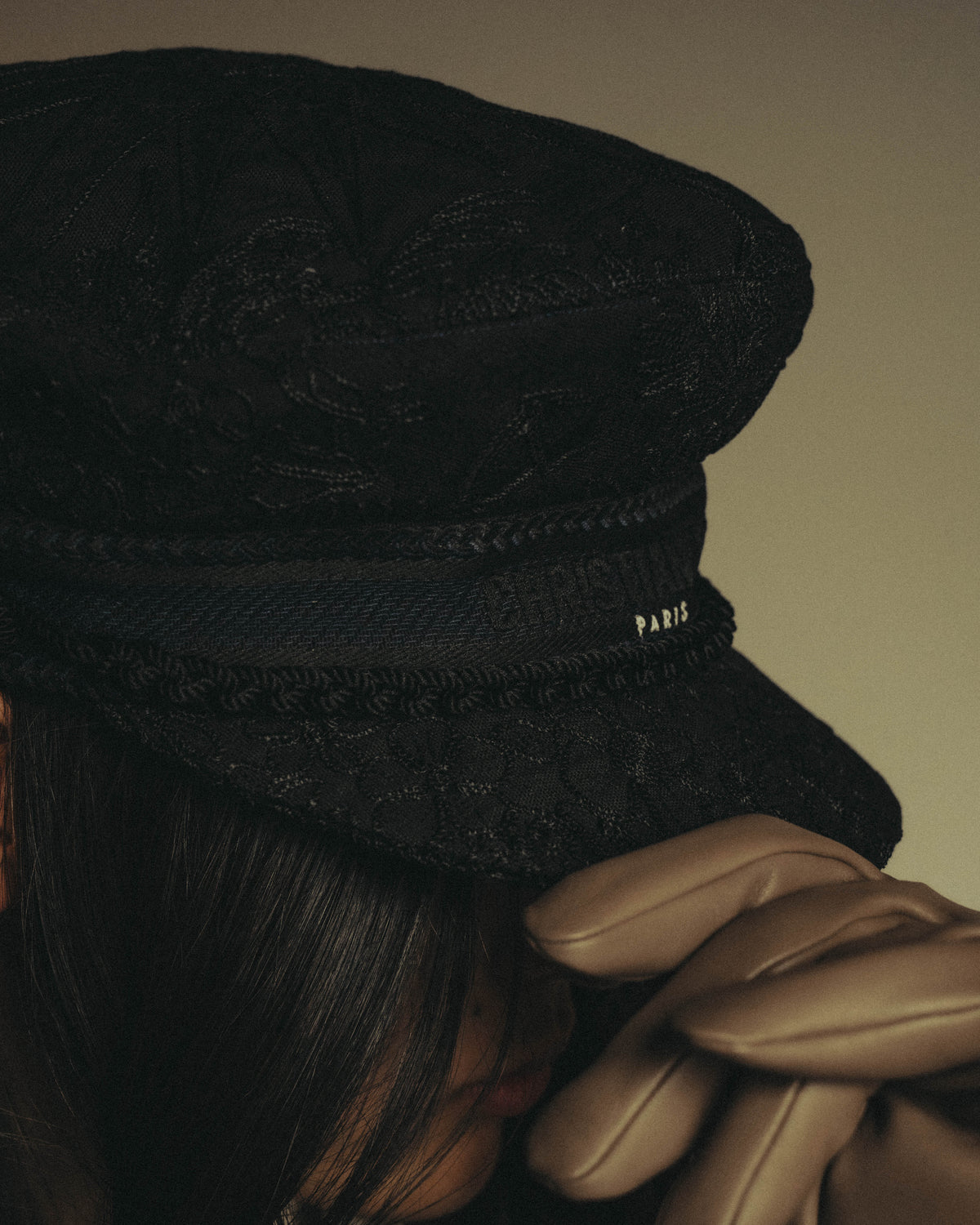 -SPECIAL- "Christian Dior" 20's Intricately embroidered botanical sailor cap