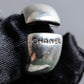 "CHANEL" Beautiful curves engraved logo silver ring