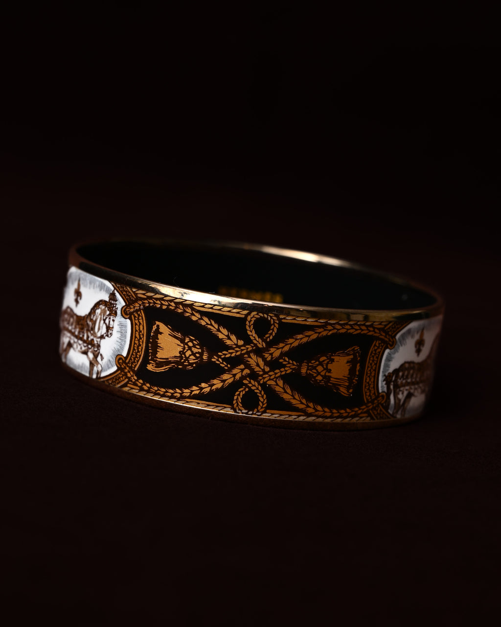 HERMES/ “Email cheval gm” Horse Designed Bangle