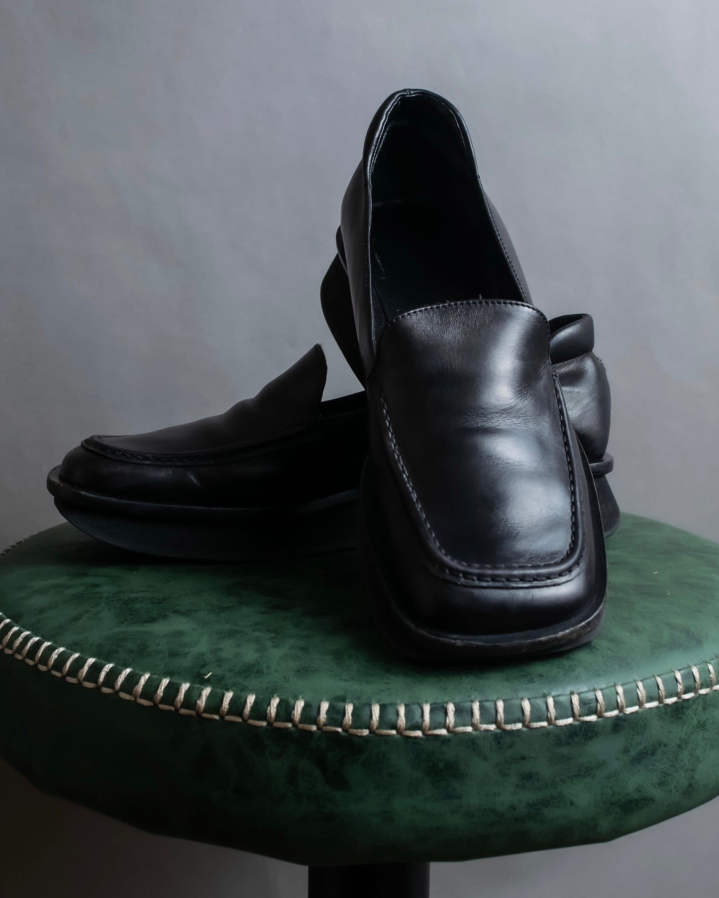 "PRADA" Chunky sole thick sole square toe loafers