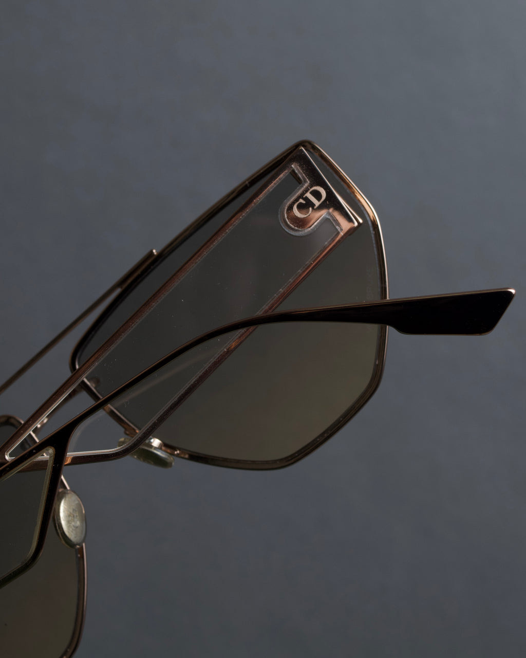 "Christian Dior" Metal acetate combination design sunglasses