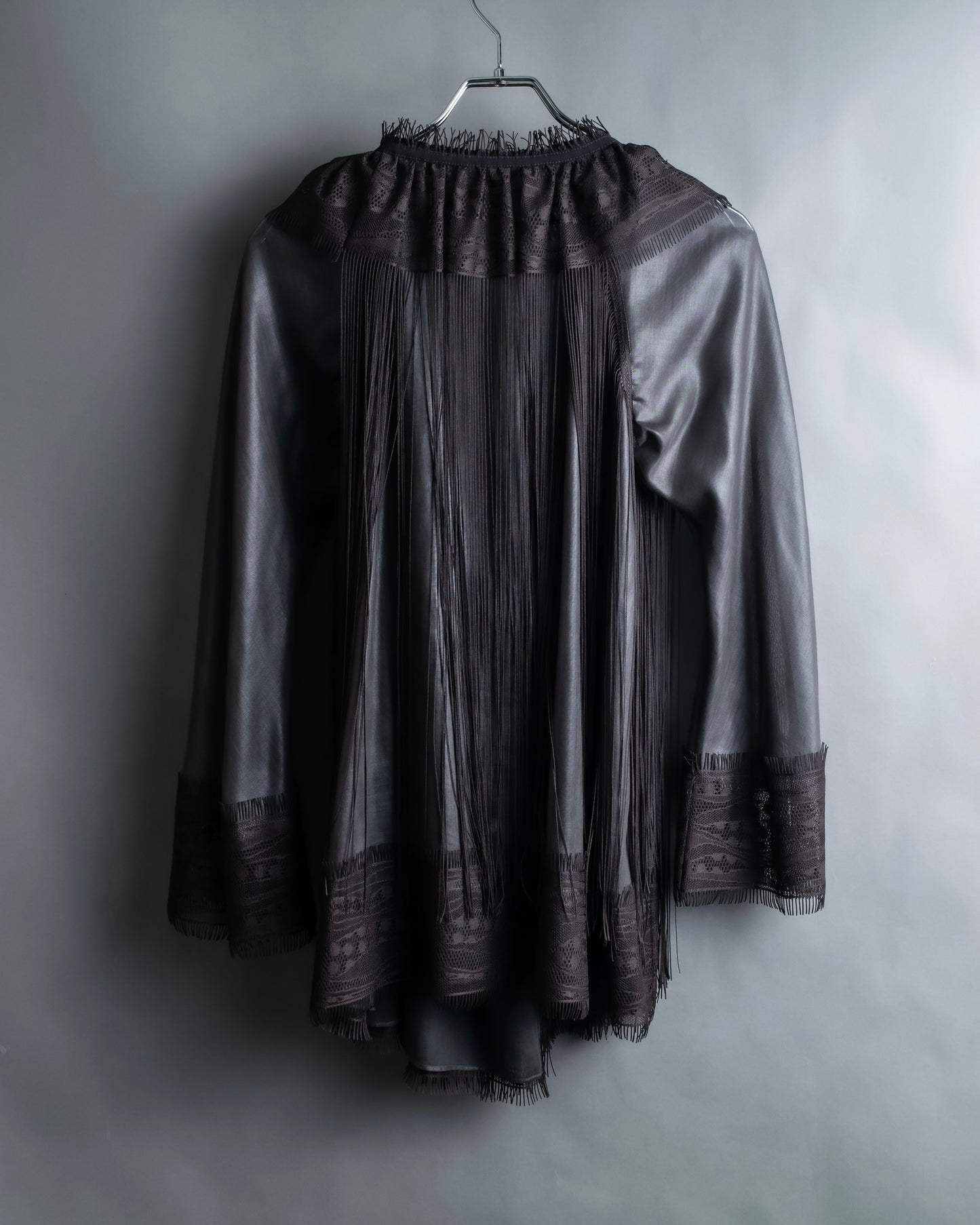 "ISSEY MIYAKE" Fringe design embroidered jacket