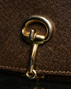 "GUCCI" Vintage horsebit motif leather shoulder bag