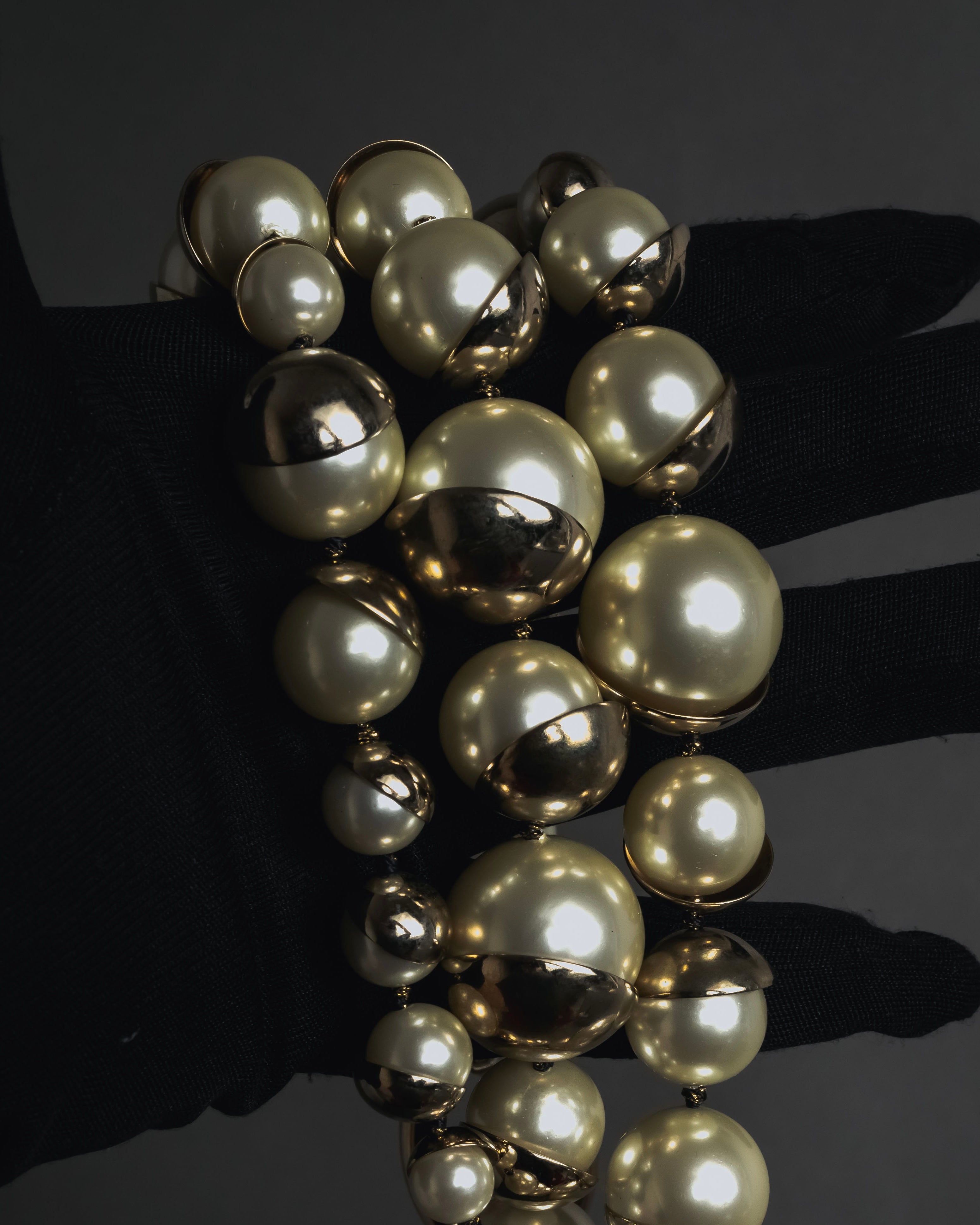 -SPECIAL- "Christian Dior"
John Galliano period Pearl Metal Design Layered Necklace