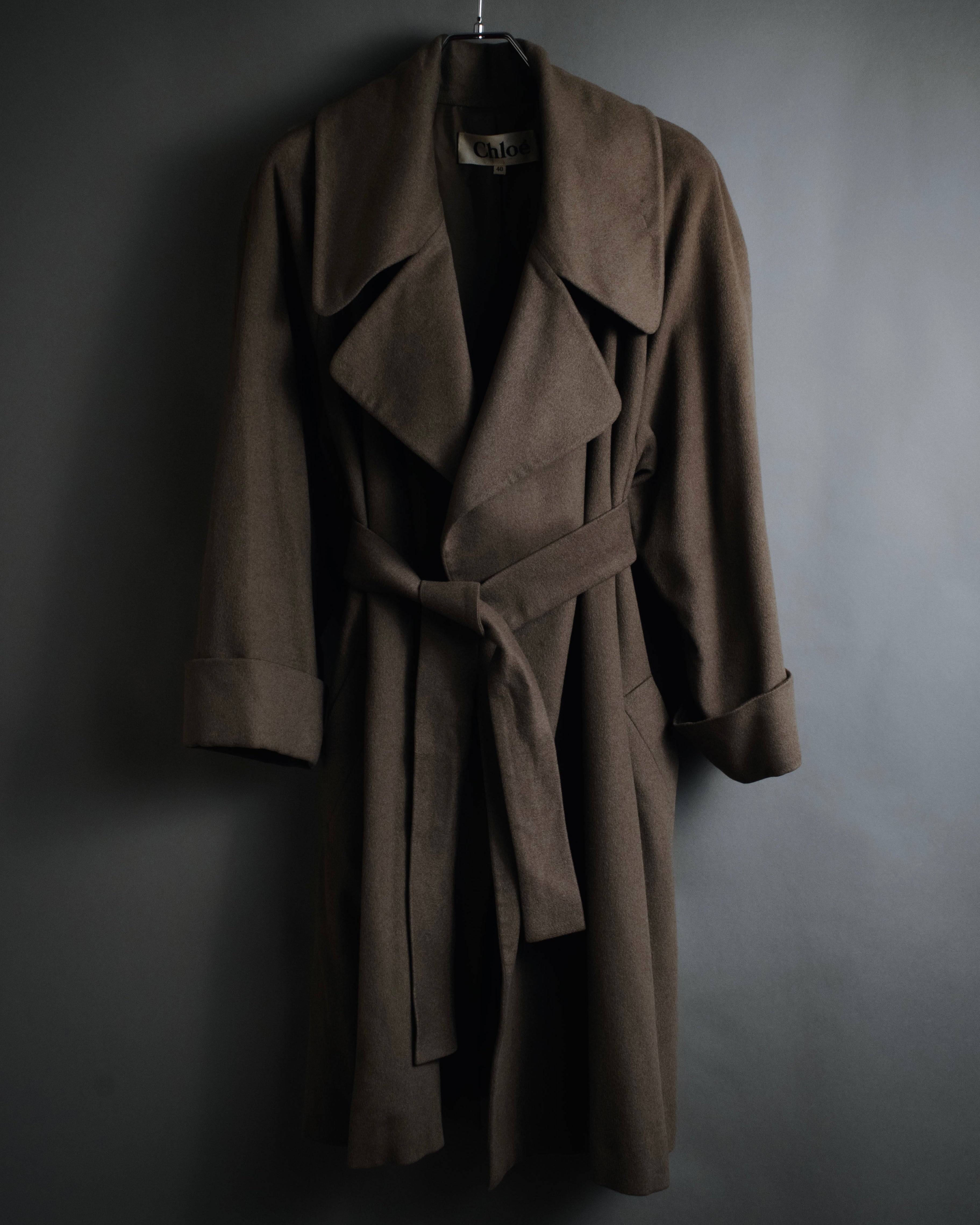 "Chloe" 80's-90's Wide lapel wool trench coat