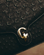 "Christian Dior" 70's-80's Ostrich textured leather handbag