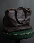 “FENDI” 2010’s Architectural grained leather 3Jours bag
