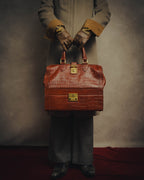 -SPECIAL- “Giorgio Armani” 90’s-00’s Crocodile embossed leather frame bag